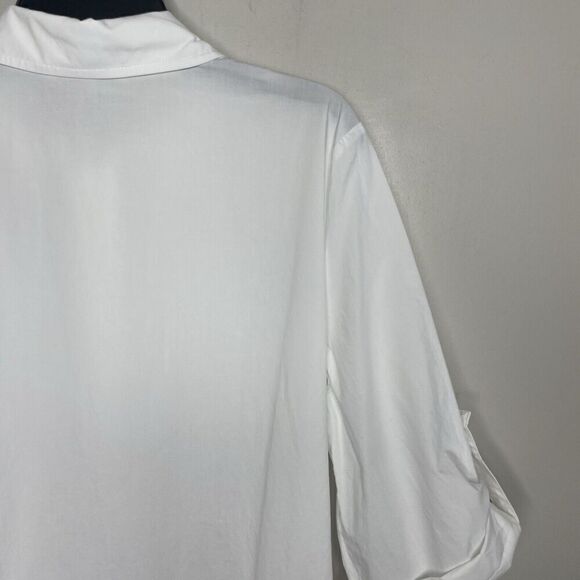 MADEWELL Shirt Dress Women XS Button Front Mini Cotton Poplin Crisp White NS126 - Picture 9 of 13